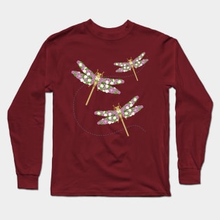 Libélulas Florales Long Sleeve T-Shirt